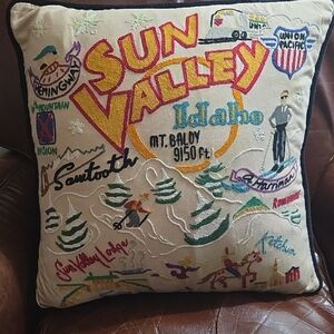 Catatudio Sun Valley Embroidered Decorative Pillow - Multi-Color